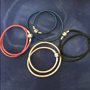 Pandora Leather Doubled Braided Bracelets (4)